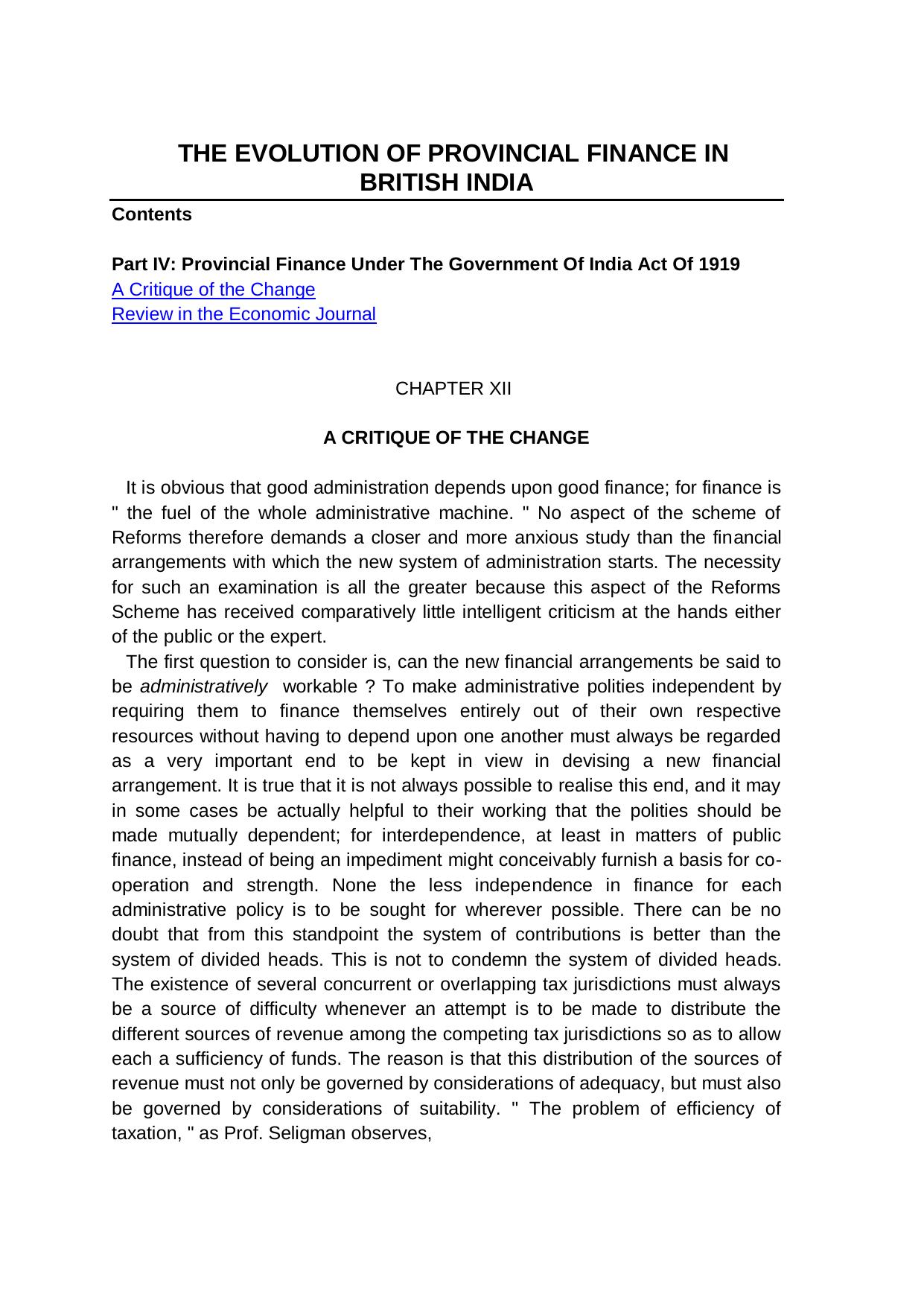 27D2. Evolution of Provincial Finance in British India PARTIV by ajay singh