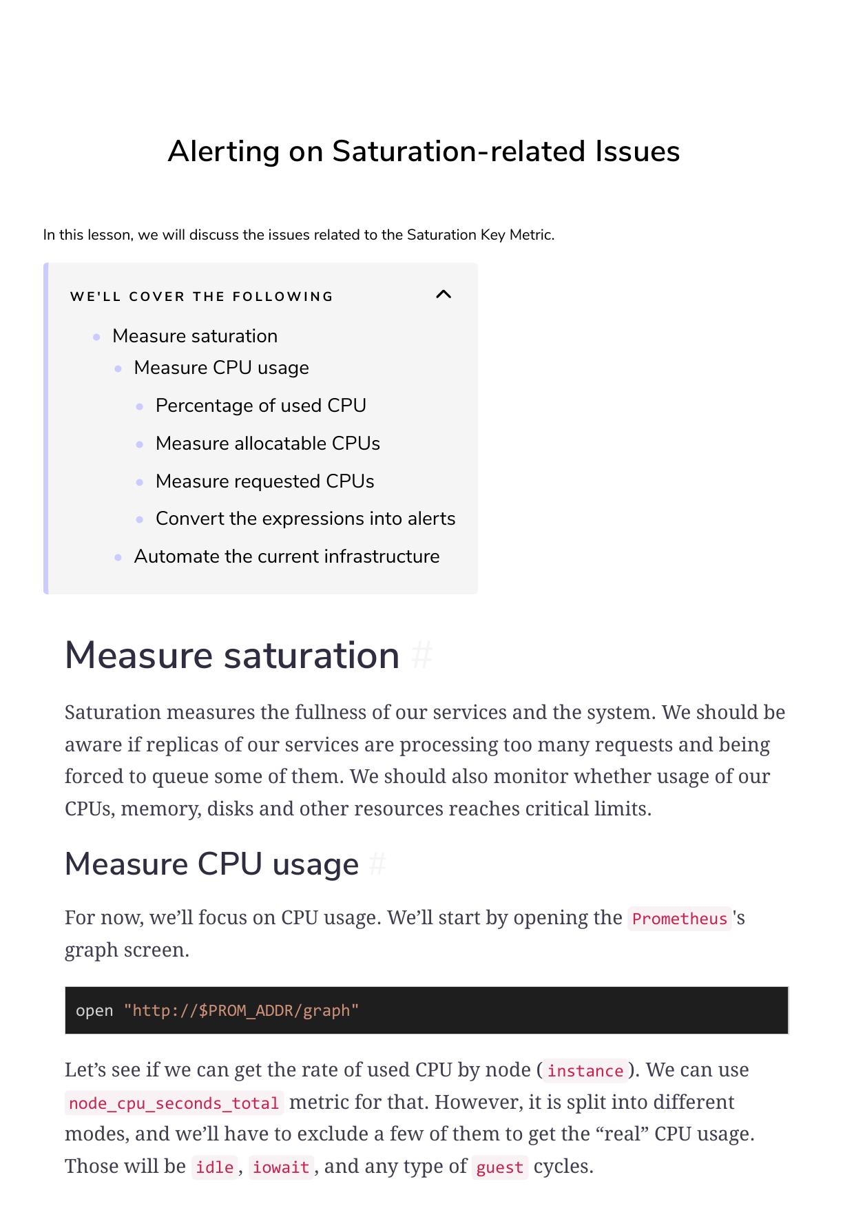 29 Alerting on Saturation related Issues by Unknown