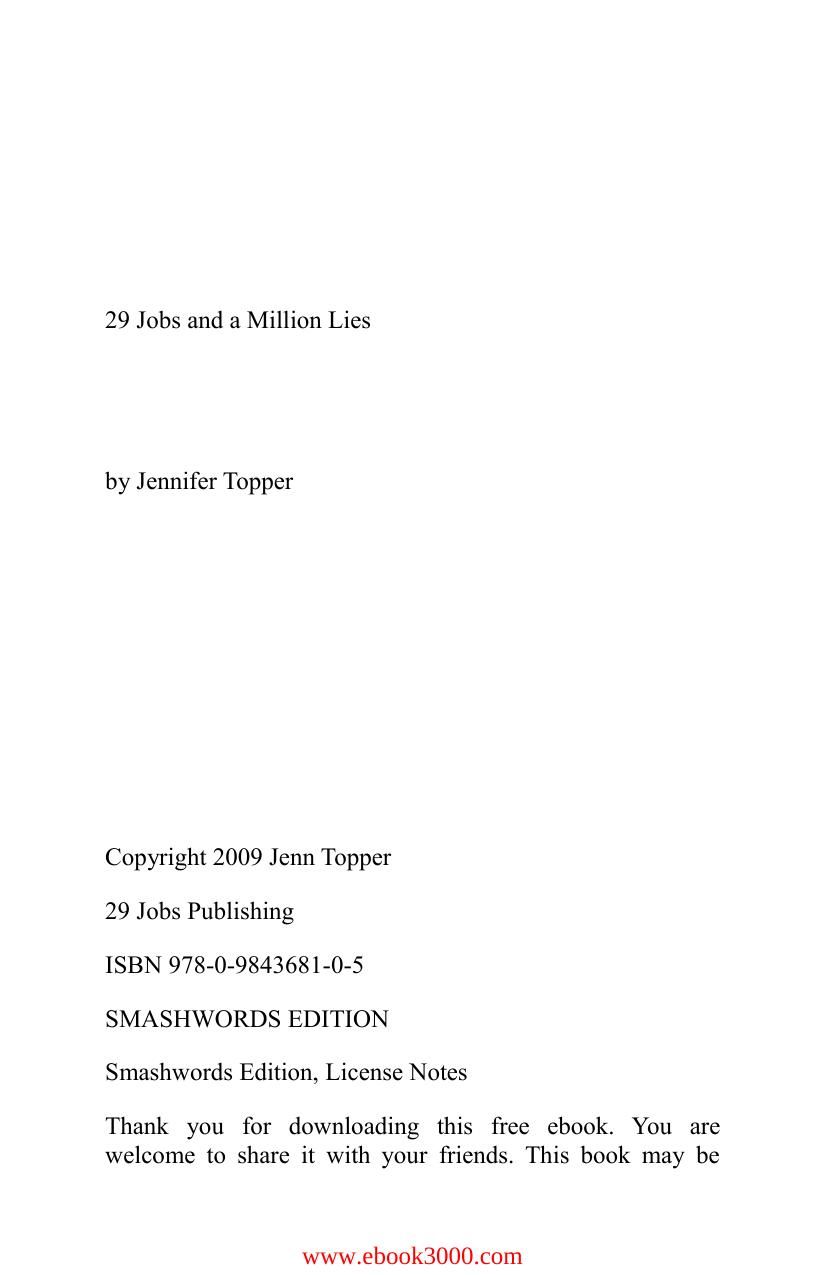 29 Jobs and a Million Lies by Unknow
