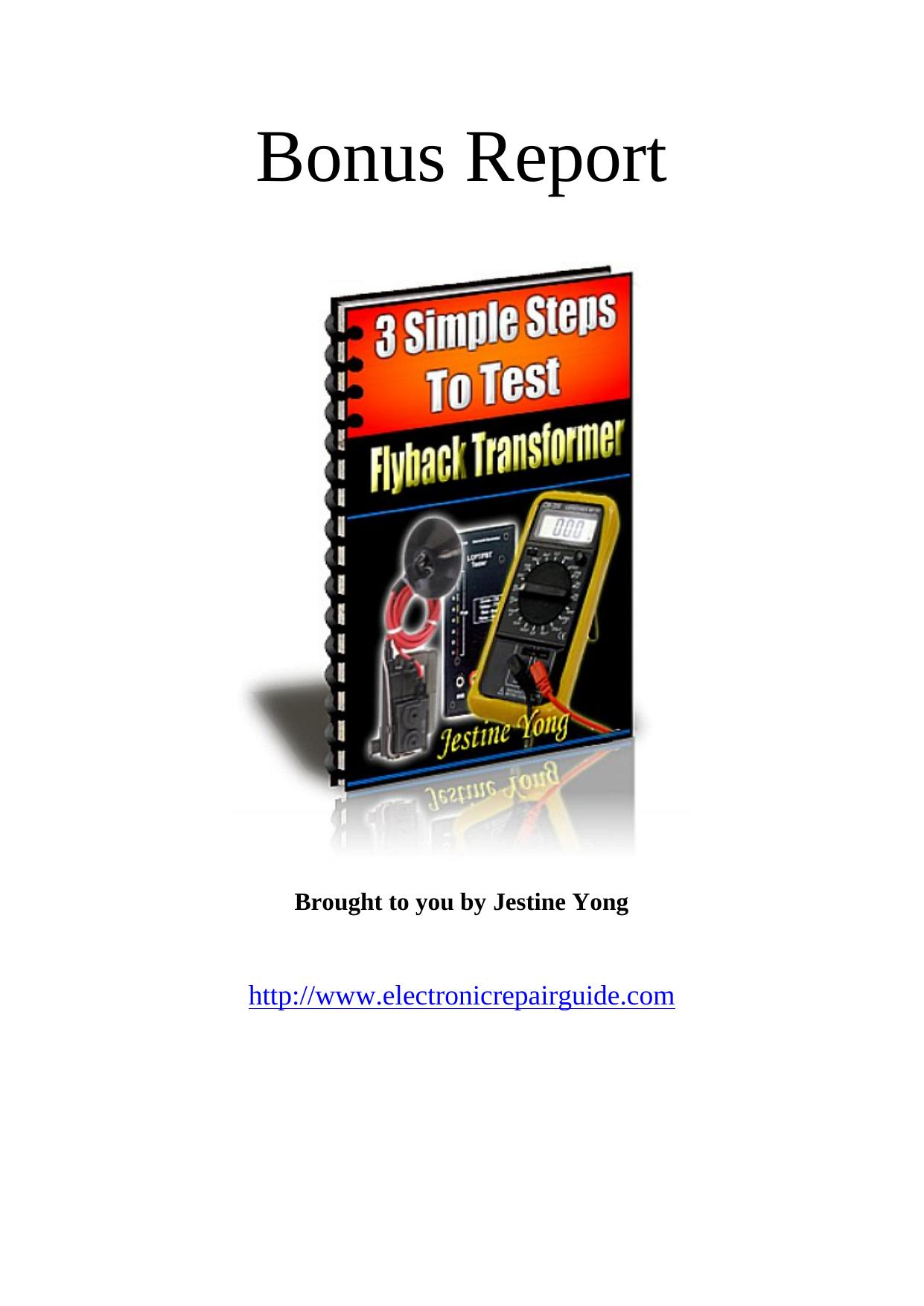 3 Simple And Easy Steps To Test a Flyback Transformer by Unknown