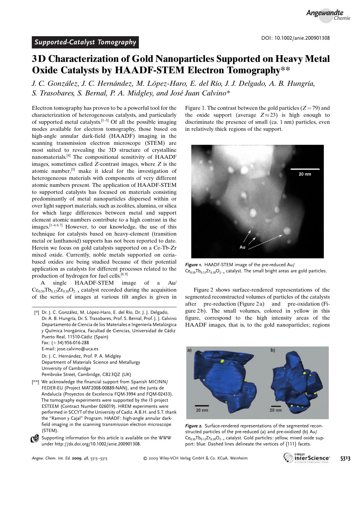 3[thinsp]D Characterization of Gold Nanoparticles Supported on Heavy Metal Oxide Catalysts by HAADF-STEM Electron Tomography by Unknown