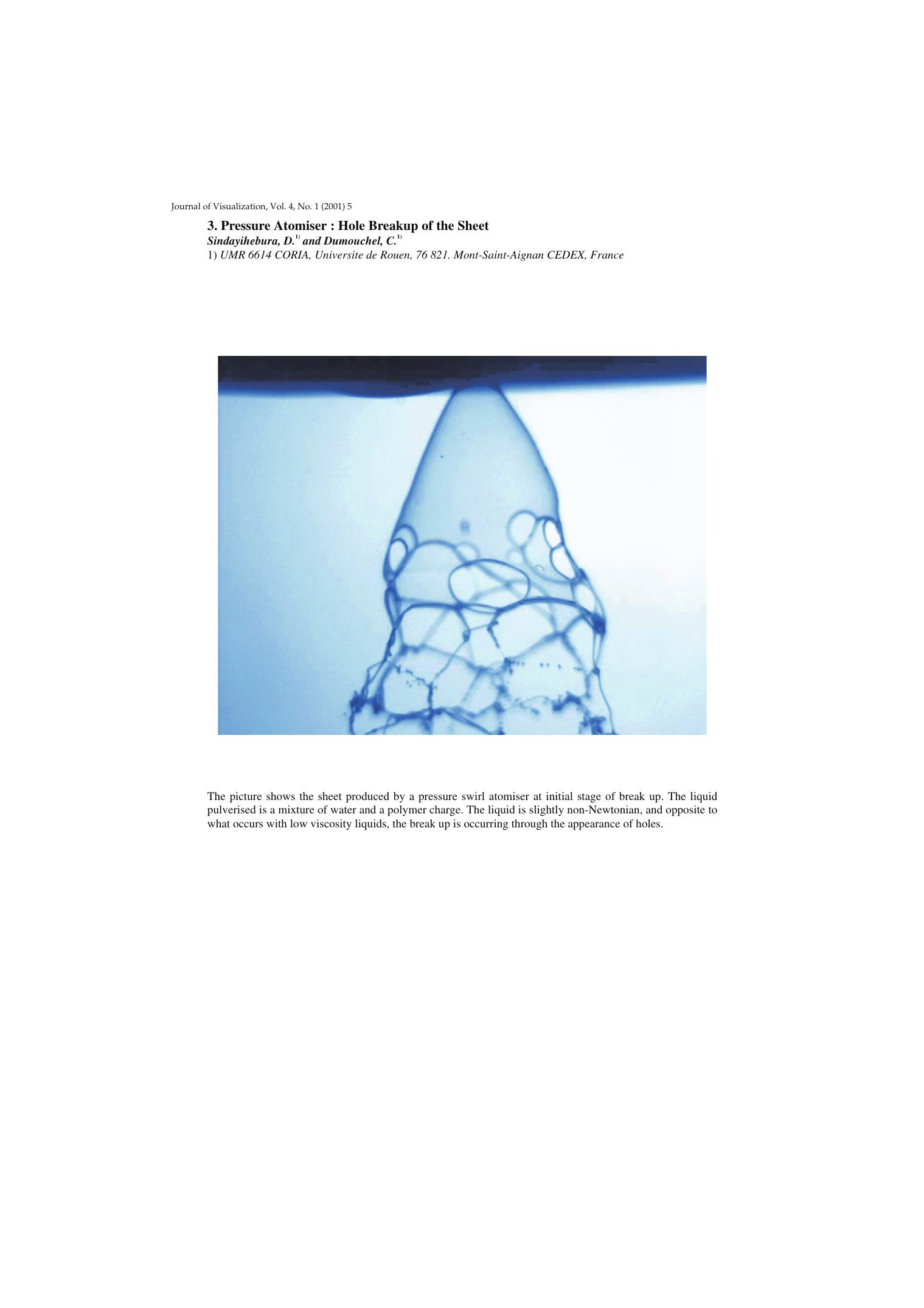 3. Pressure atomiser: Hole breakup of the sheet by Unknown