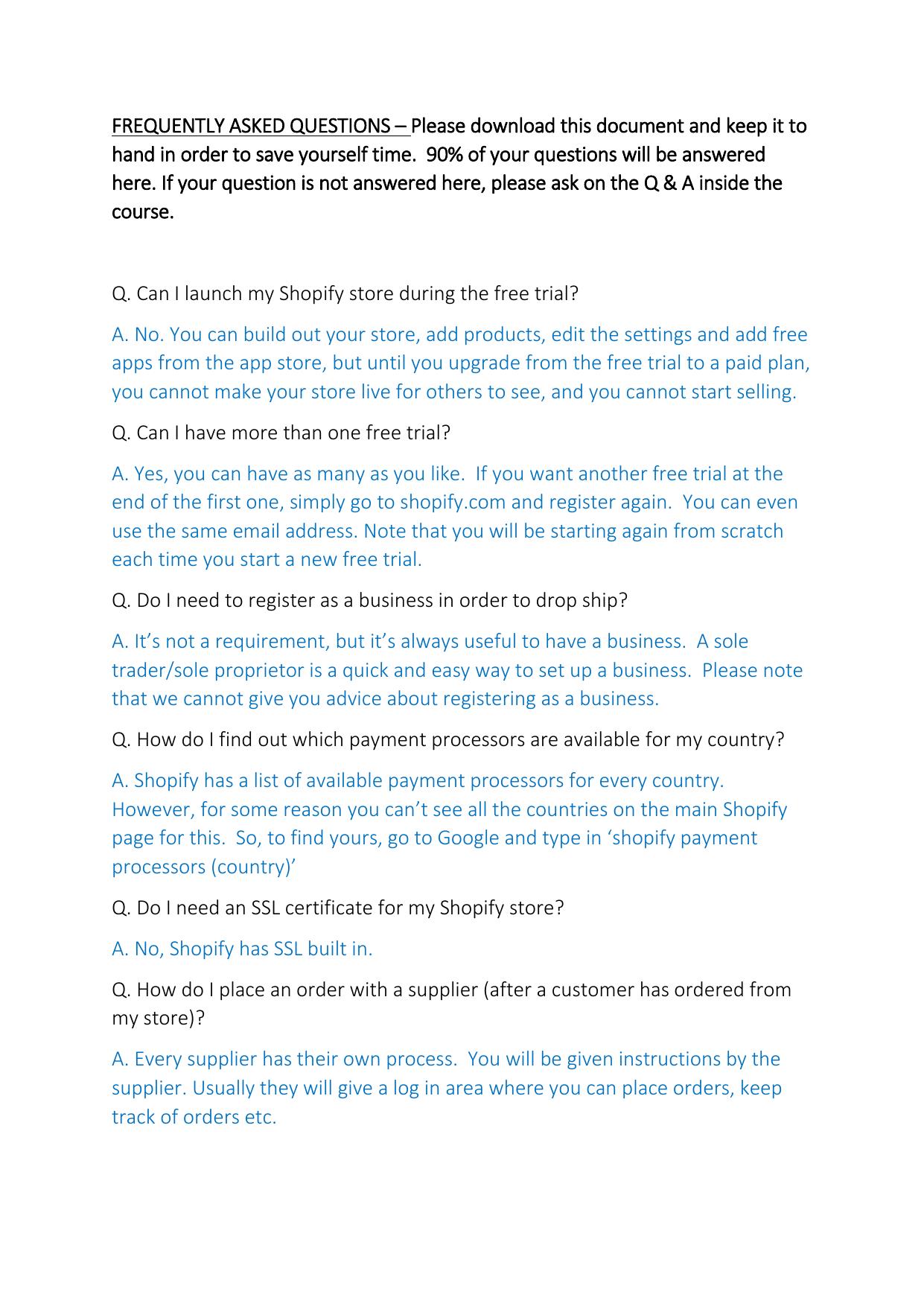 3.1 FREQUENTLY ASKED QUESTIONS.pdf by Julie Wilson