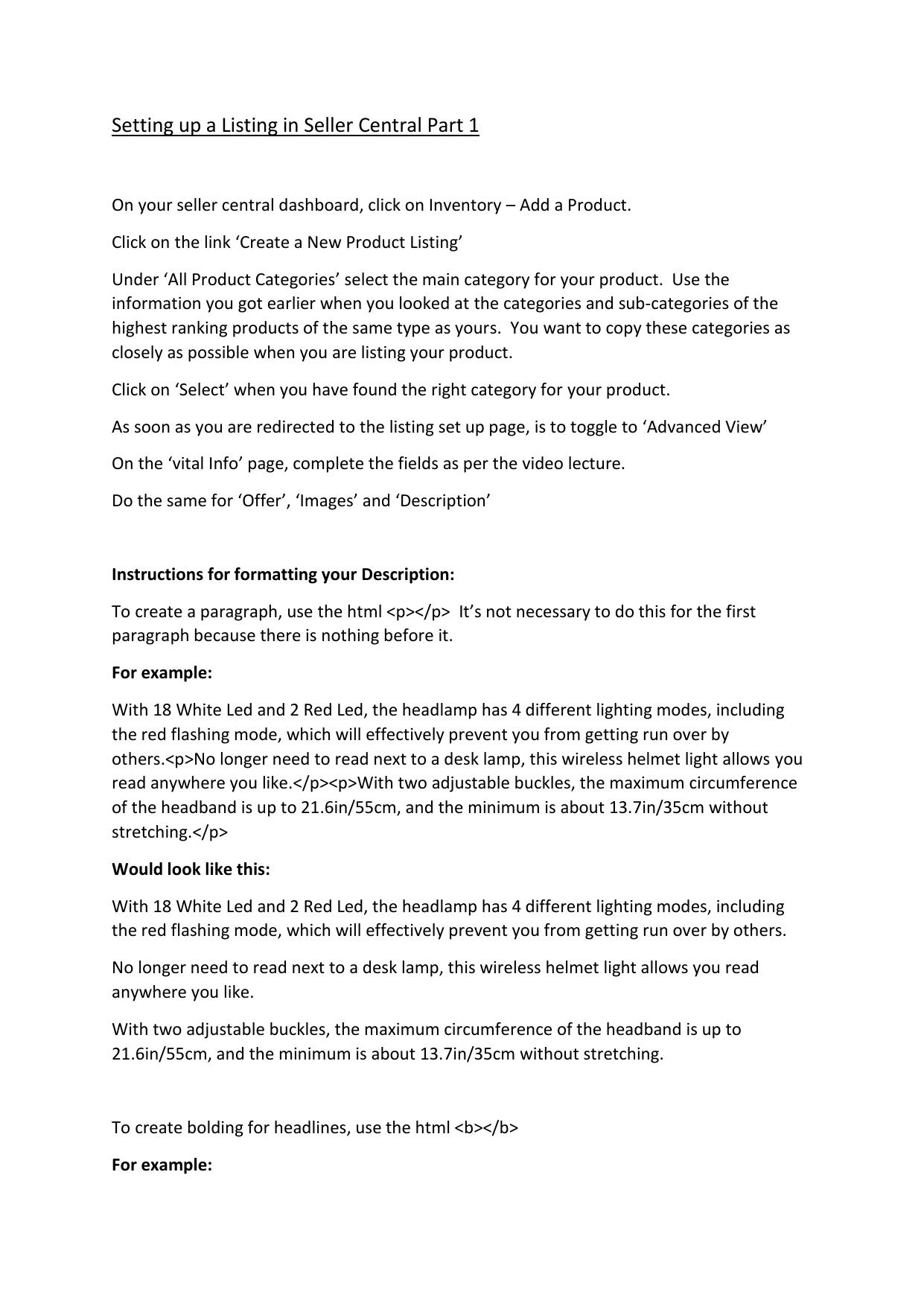 3.1 Setting up a Listing in Seller Central Part 1.pdf by Julie Wilson