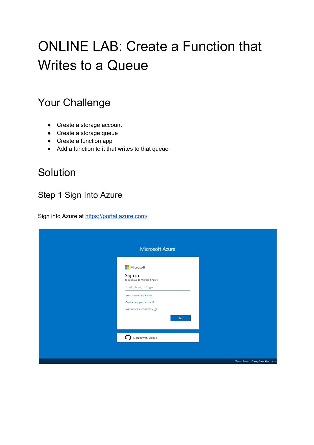 3.2 ONLINE LAB Create a Function that Writes to a Queue by Unknown