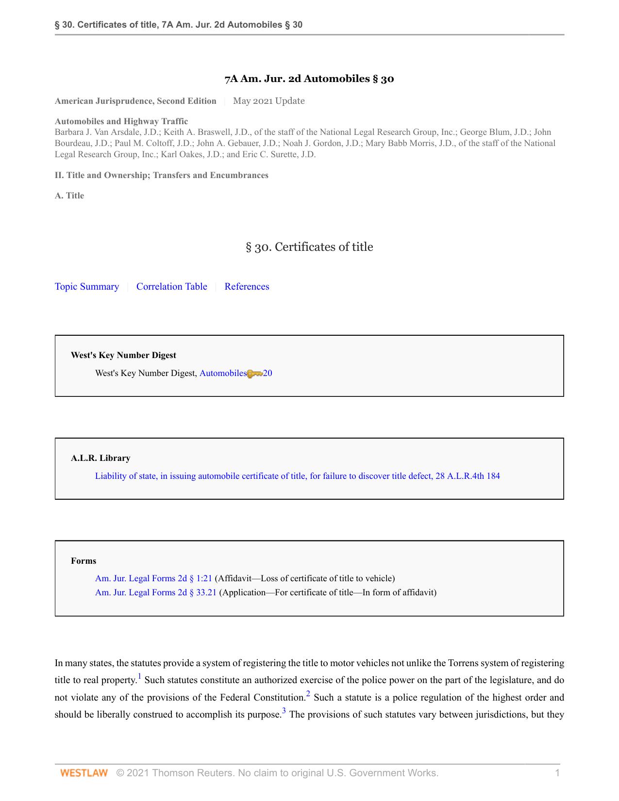 30 Certificates of title by Unknown
