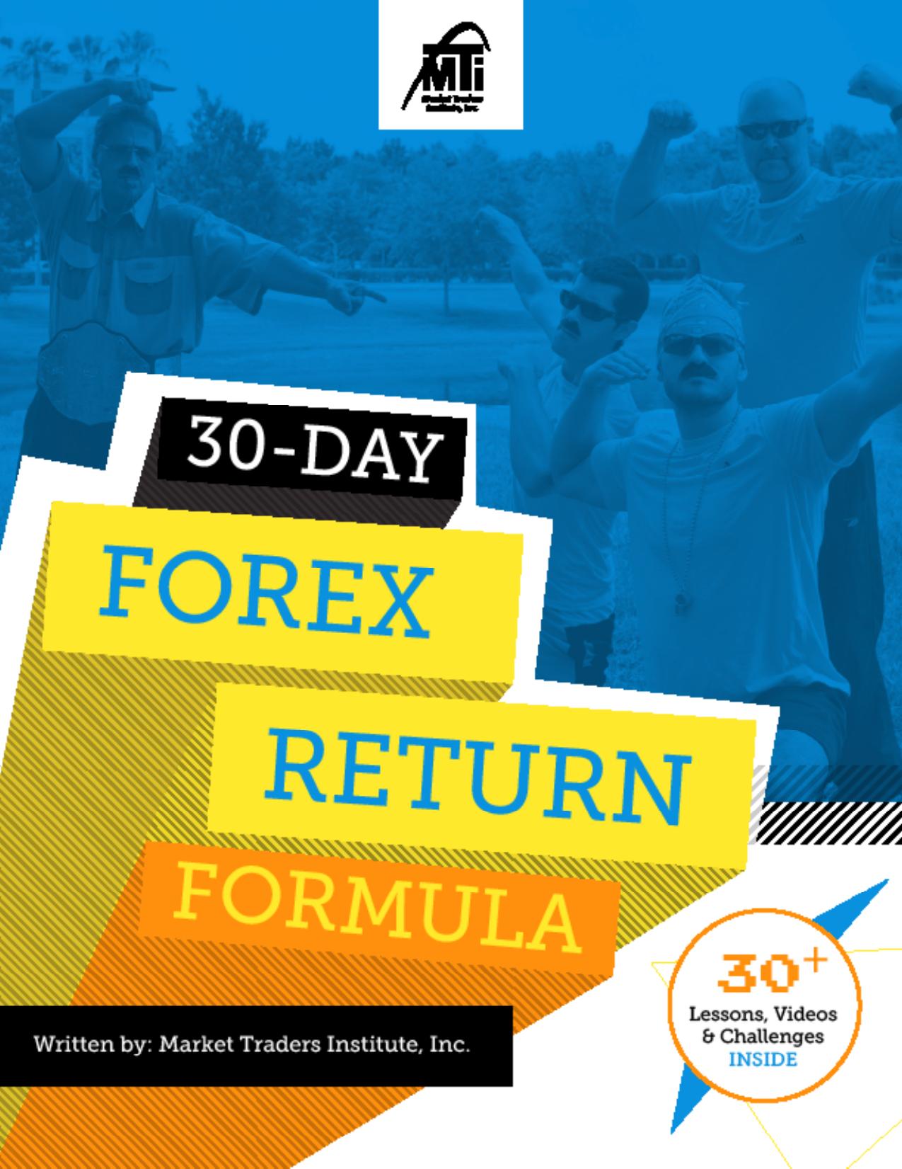 30 Day Forex Return Formula by Market Traders Institute