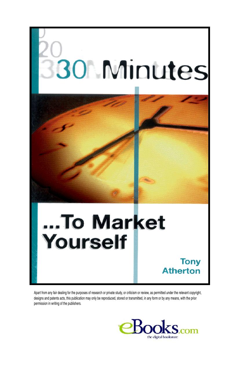 30 Minutes to Market Yourself by Tony Atherton