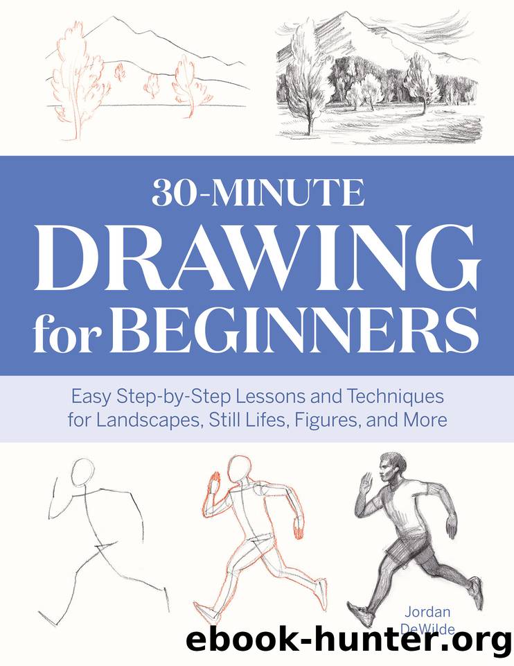 30-Minute Drawing for Beginners: Easy Step-by-Step Lessons & Techniques for Landscapes, Still Lifes, Figures, and More by Jordan DeWilde