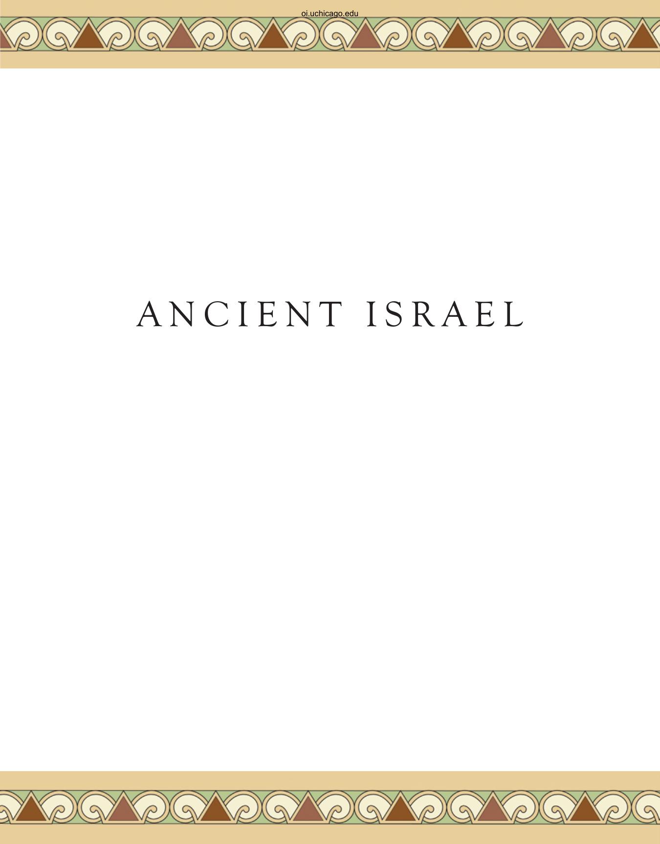 31 Ancient Israel (Collection of Oriental Institute Univ of Chicago) (2011) by Unknown