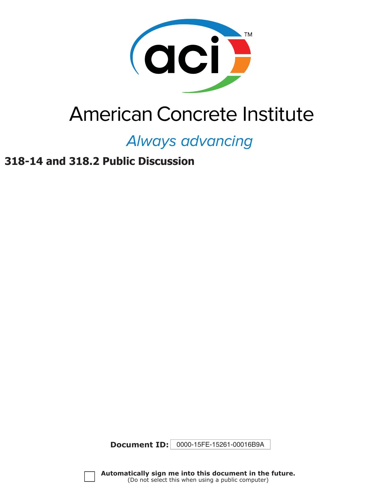 318-14 and 318.2 public discussion draft UNprotected by ACI Committee 318