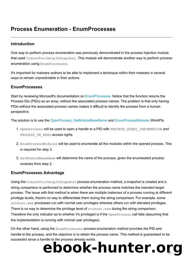 33-Process Enumeration by EnumProcesses