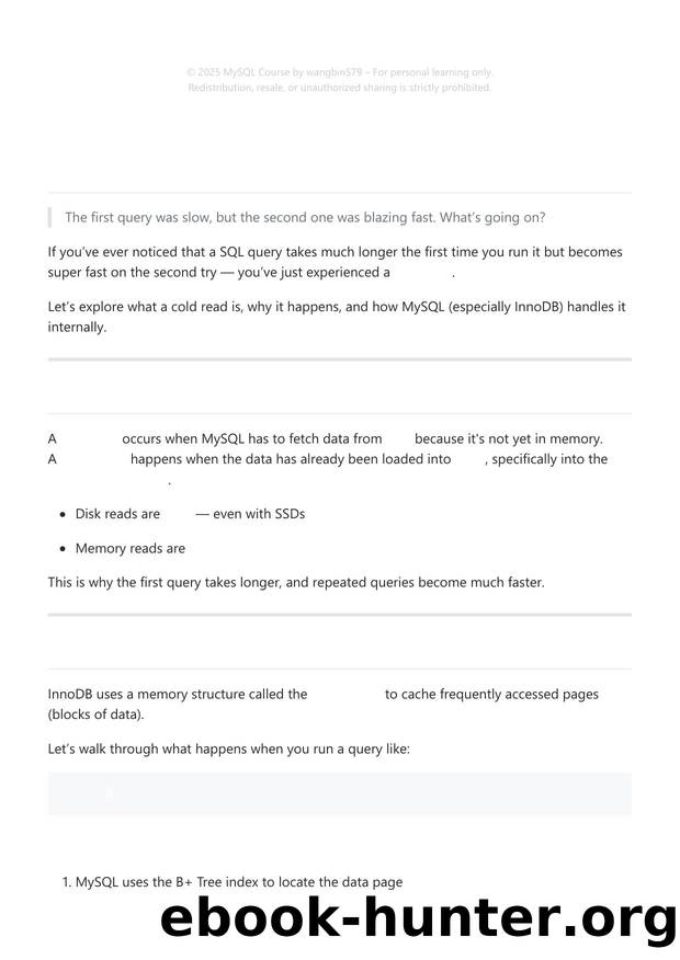 33. Why the First Query Is Often Slow Understanding Cold Reads by Unknown