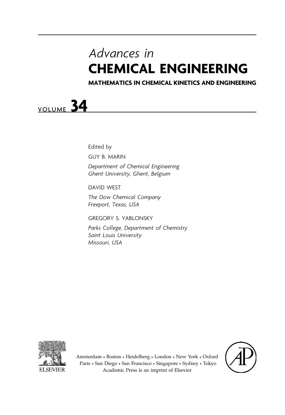 34. Advances in Chemical Engineering Mathematics in Chemical Kinetics and Engineering (2008) by 4<8=8AB@0B>@