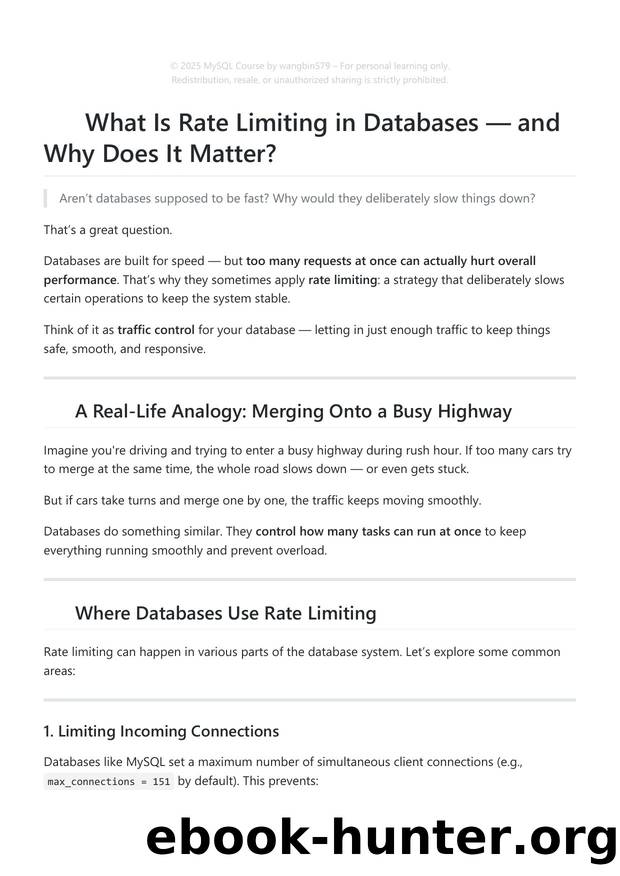35. What Is Rate Limiting in Databases and When Does It Matter by Unknown