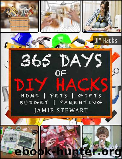 365 Days of DIY Hacks - Home, Parenting, Pets, Gifts, Budged: (DIY Household Hacks, DIY Declutter and Organize, DIY Projects, DIY Crafts, DIY Books, DIY Gift, Do It Yourself, Home Improvement, Kids) by Jamie Stewart