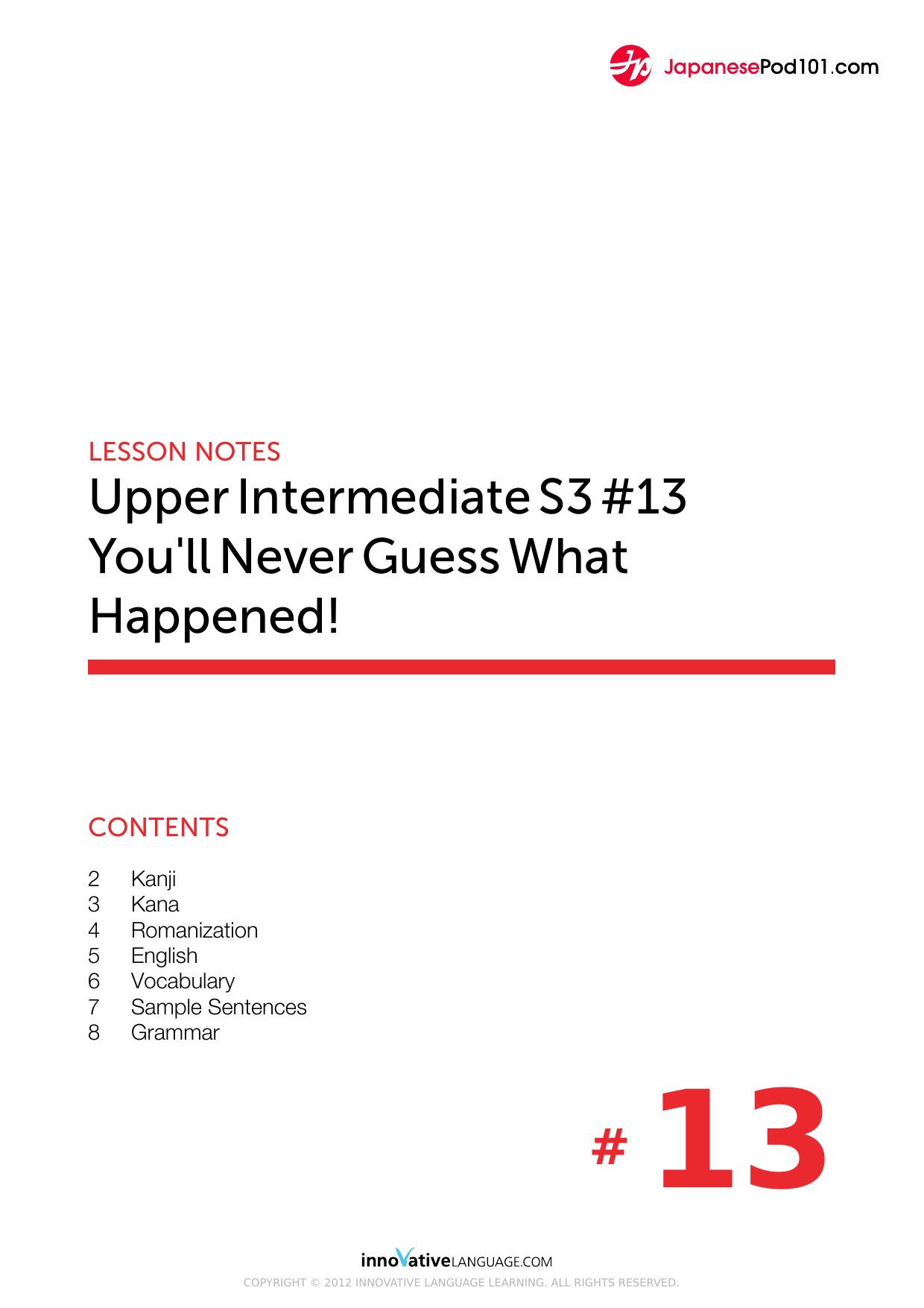 38. You'll Never Guess What Happened! by Lesson Notes