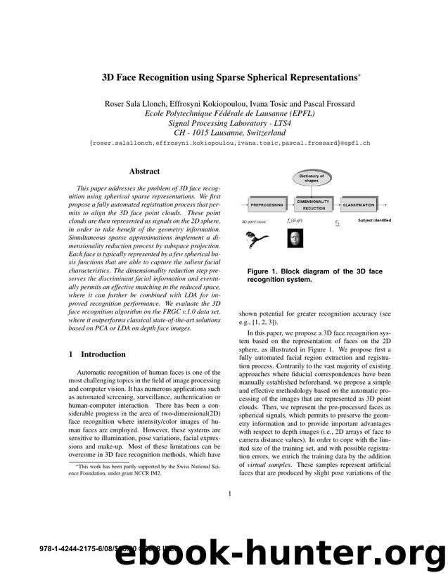 3D Face Recognition using Sparse Spherical Representations by 