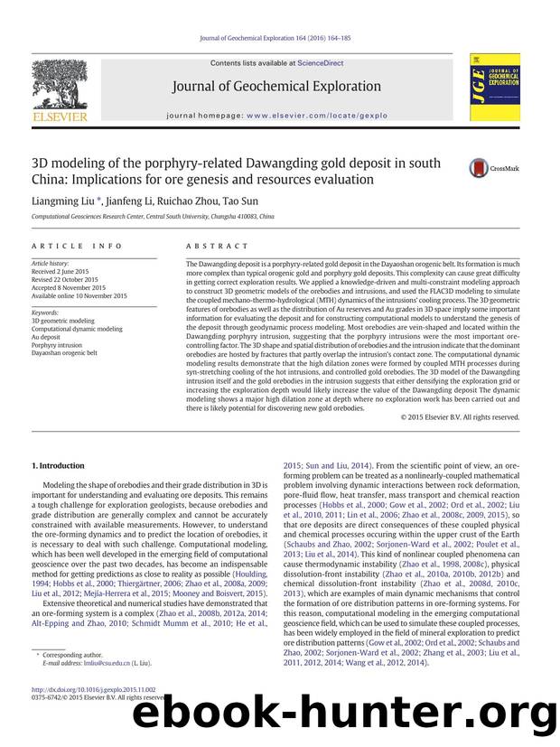 3D modeling of the porphyry-related Dawangding gold deposit in south China: Implications for ore genesis and resources evaluation by Liangming Liu & Jianfeng Li & Ruichao Zhou & Tao Sun