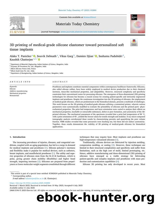3D printing of medical-grade silicone elastomer toward personalized soft tissue implants by unknow