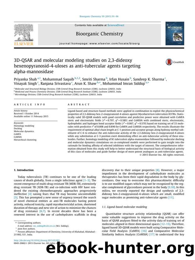 3D-QSAR and molecular modeling studies on 2,3-dideoxy hexenopyranosid-4-uloses as anti-tubercular agents targeting alpha-mannosidase by unknow