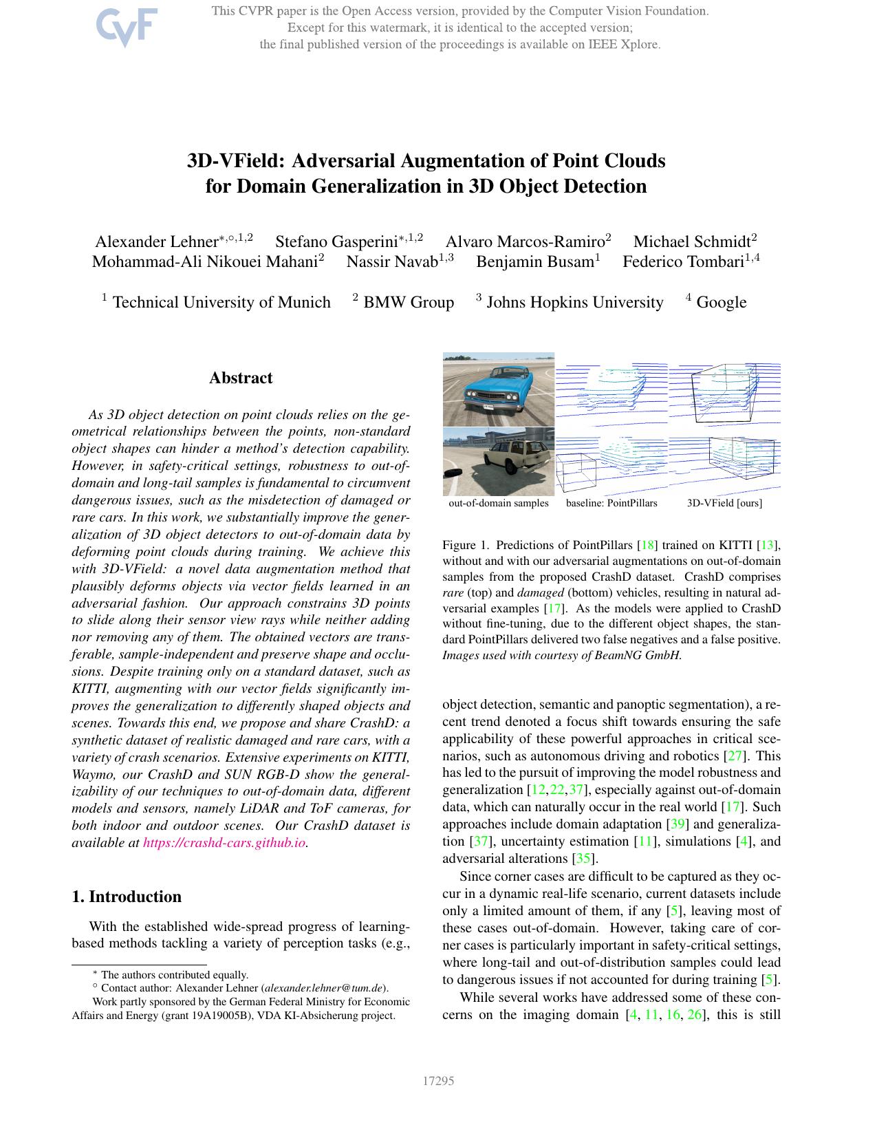 3D-VField: Adversarial Augmentation of Point Clouds for Domain Generalization in 3D Object Detection by unknow