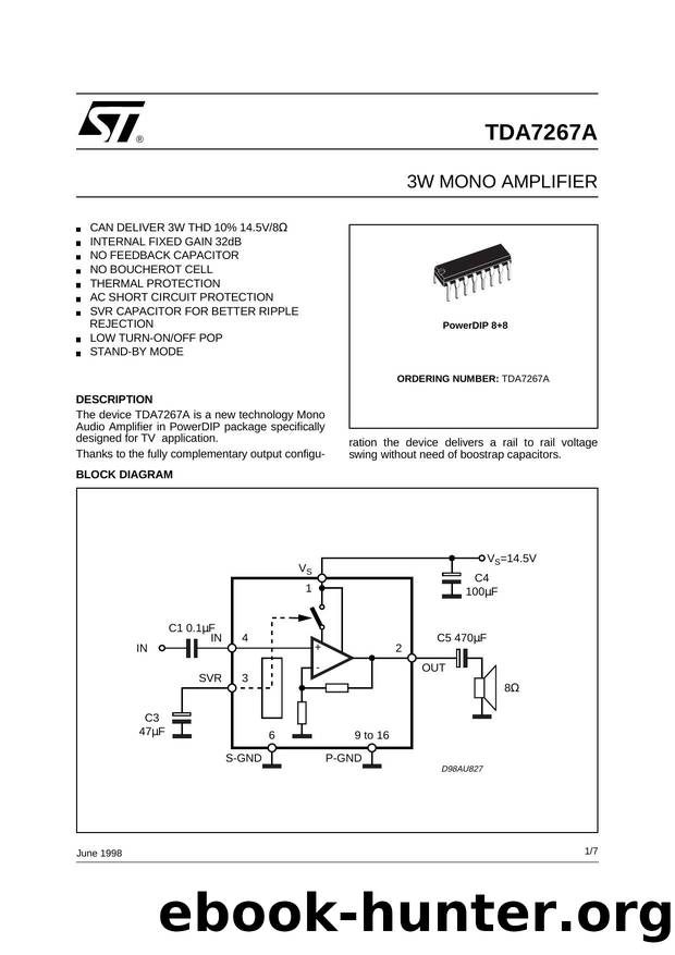 3W MONO AMPLIFIER by STMicroelectronics