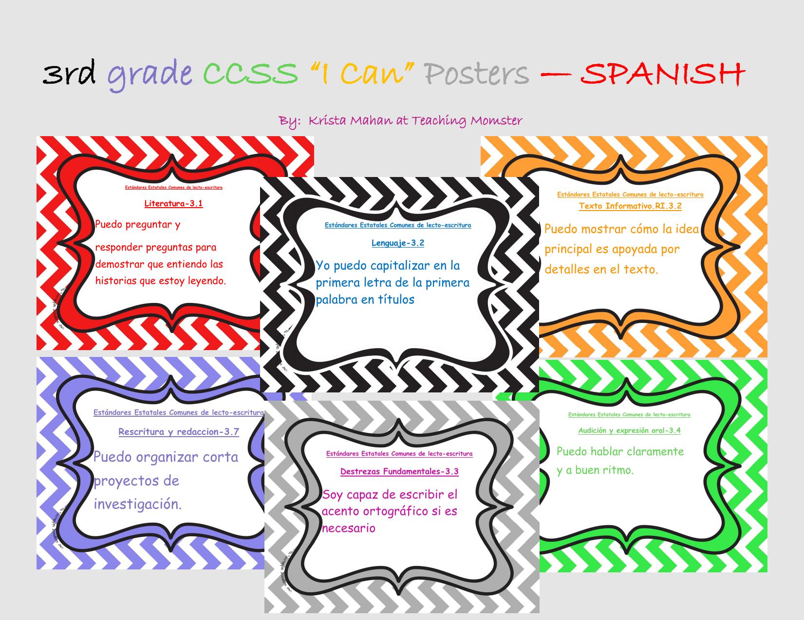 3rd grade ELA in SPANISH by Teaching MOMster