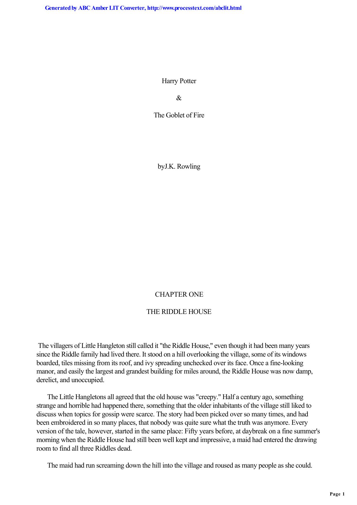 4 Harry Potter and the Goblet of Fire by 4