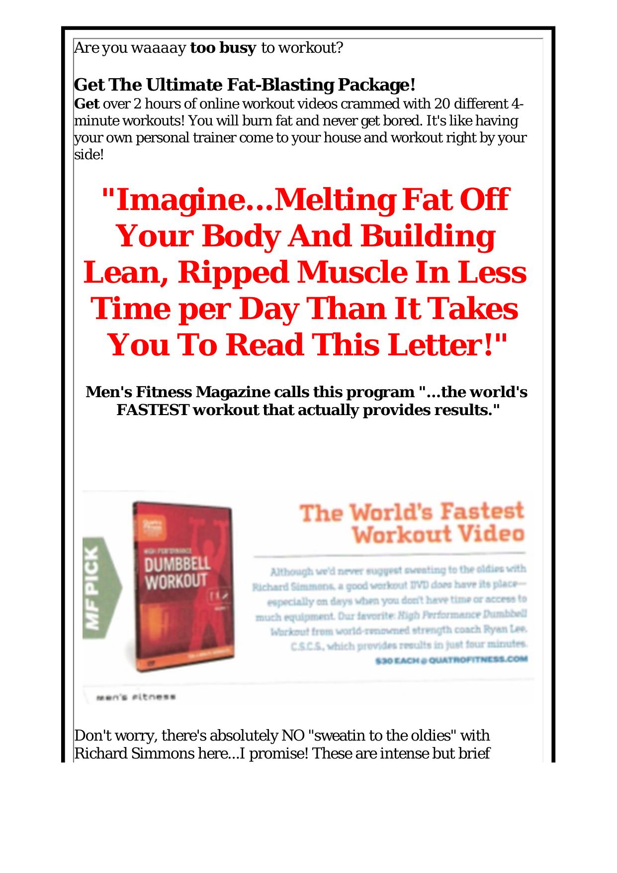 4 Minute Workouts. by Best of Kuszter's Collection