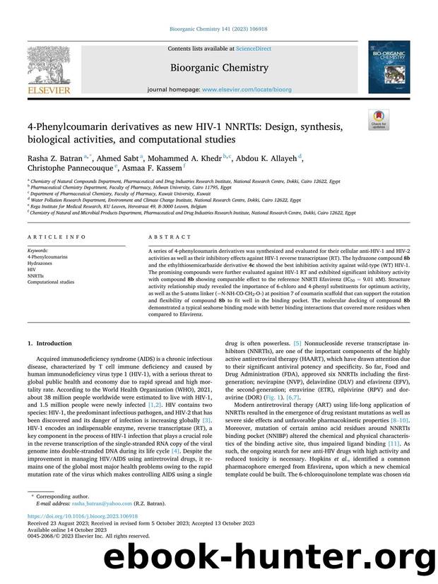 4-Phenylcoumarin derivatives as new HIV-1 NNRTIs: Design, synthesis, biological activities, and computational studies by unknow