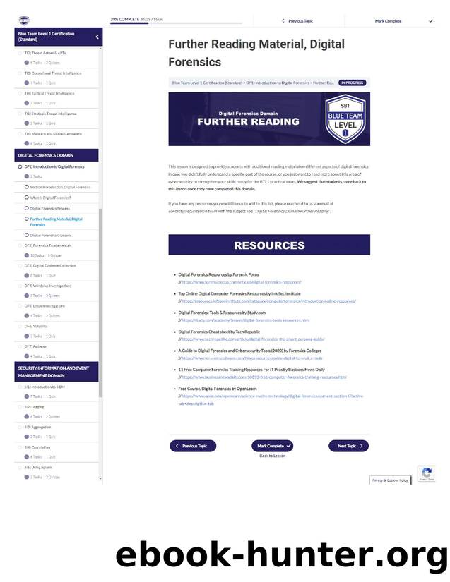 4. Further Reading Material, Digital Forensics by Unknown