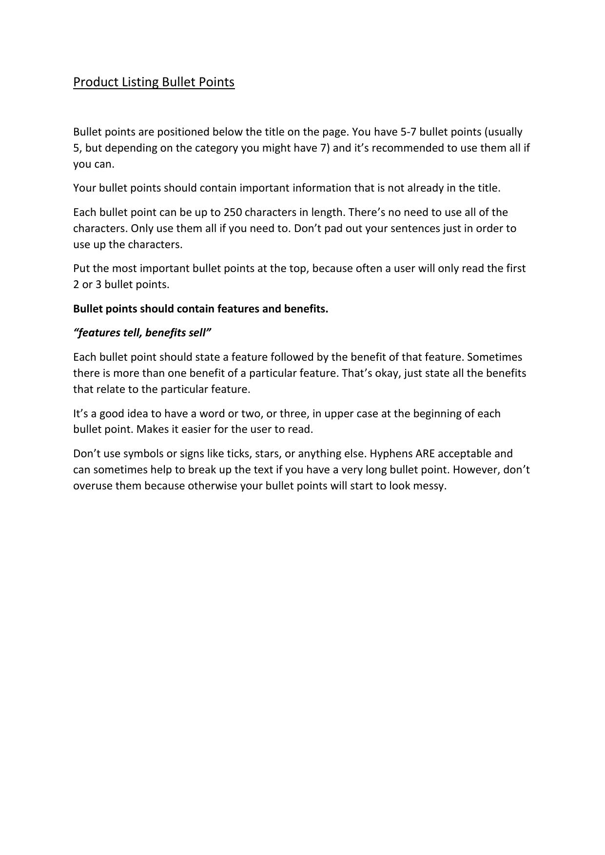 4.1 Product Listing Bullet Points.pdf by Julie Wilson