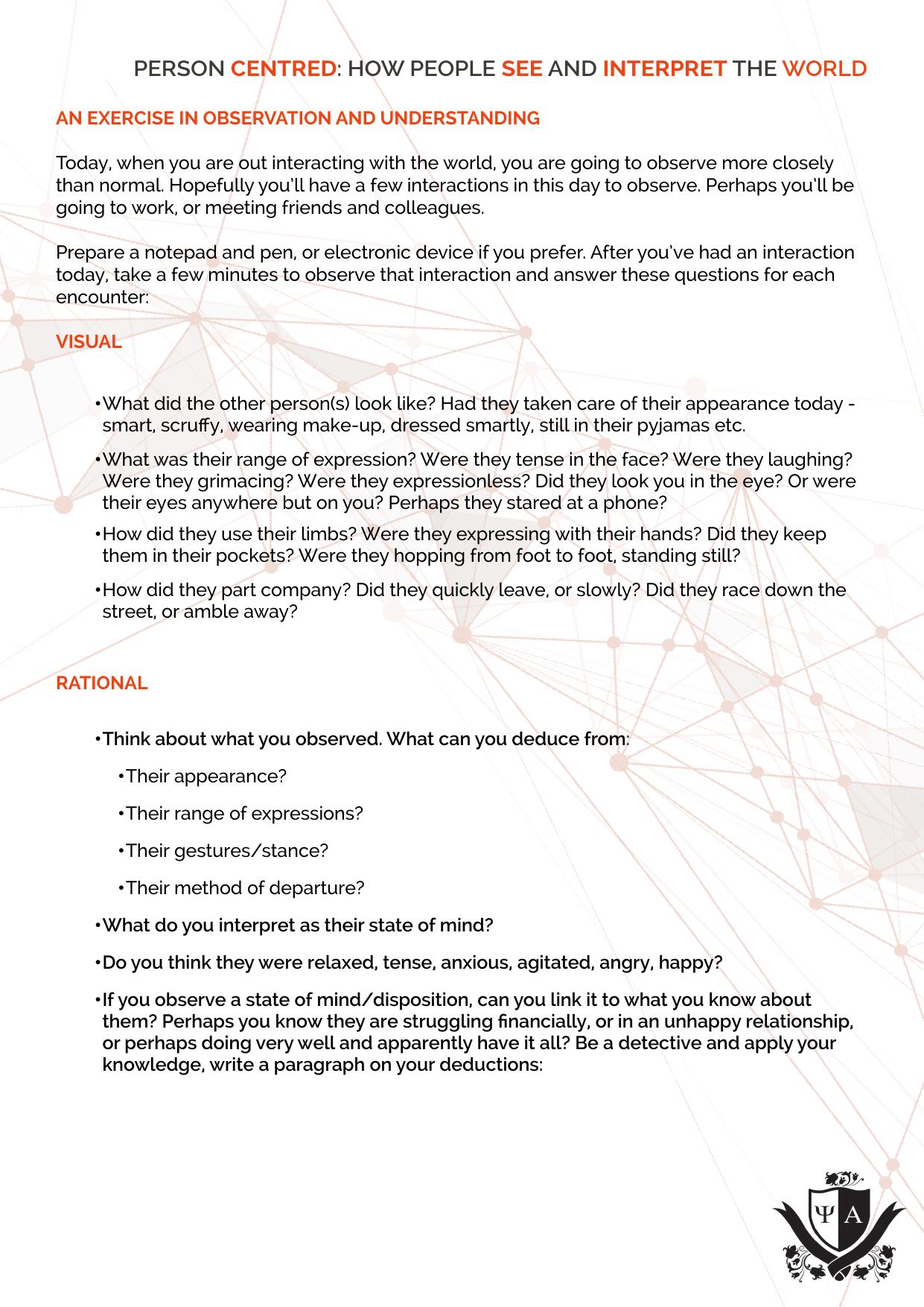 4.2 Person Centred How People See and Interpret the World by unknow