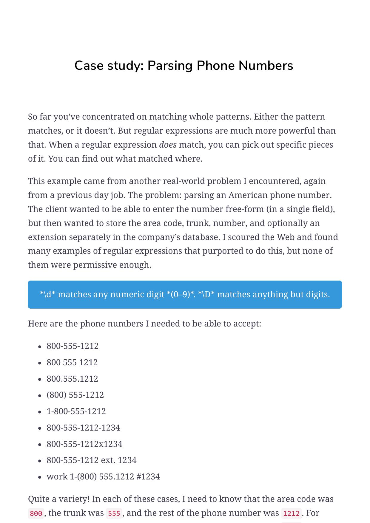 40 Case study Parsing Phone Numbers by Unknown