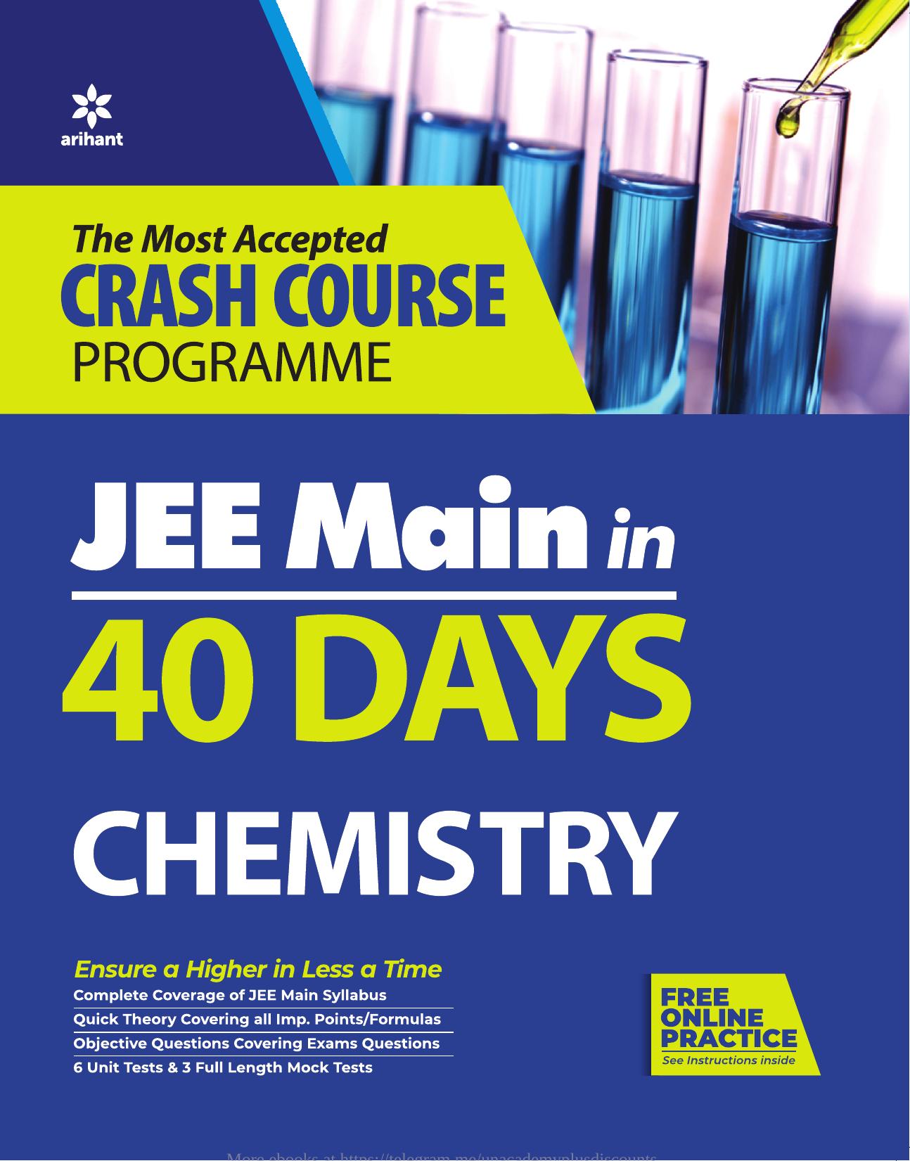 40 Days Crash Course for JEE Main Chemistry by Arihant Prakashan