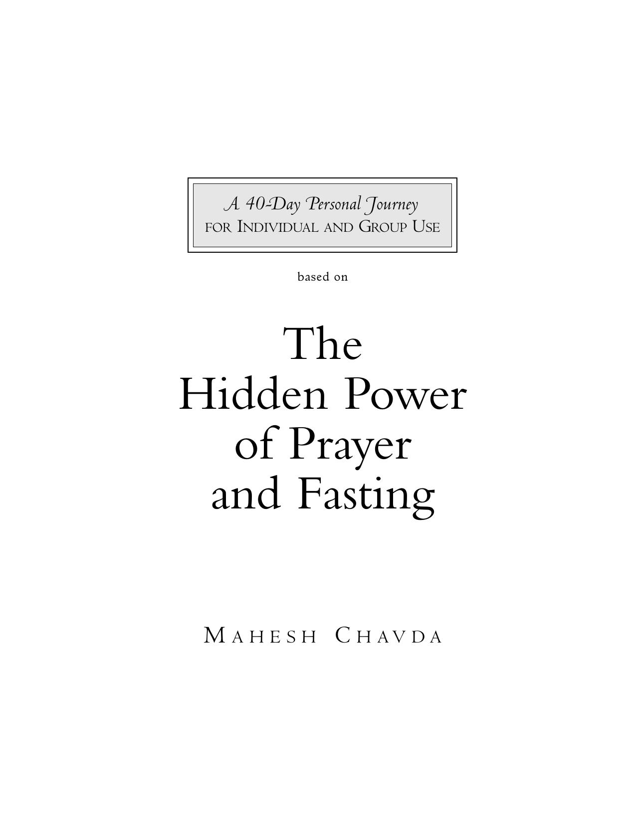 40 Days of Prayer and Fasting by Mahesh Chavda