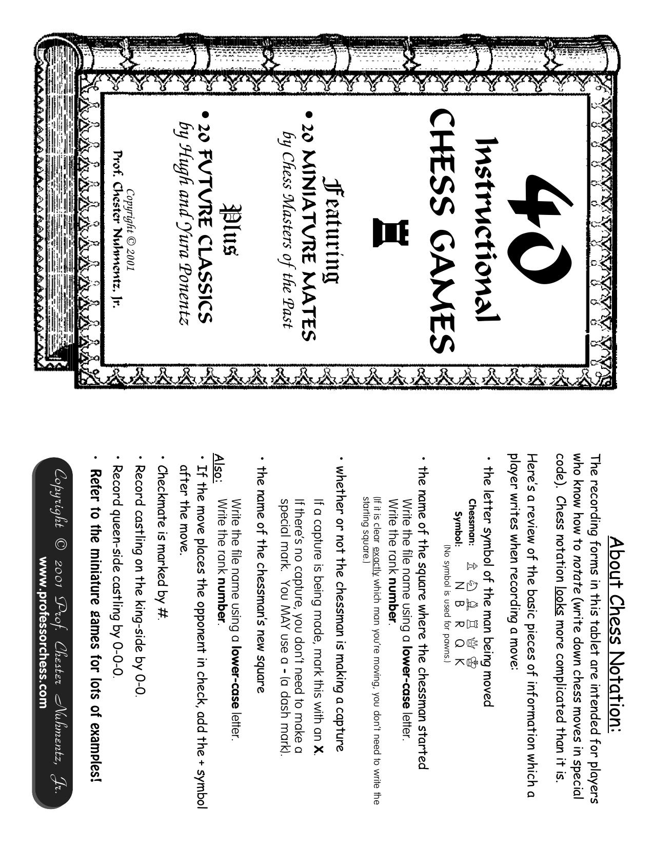 40 Instructional Chess Games by Ponentz