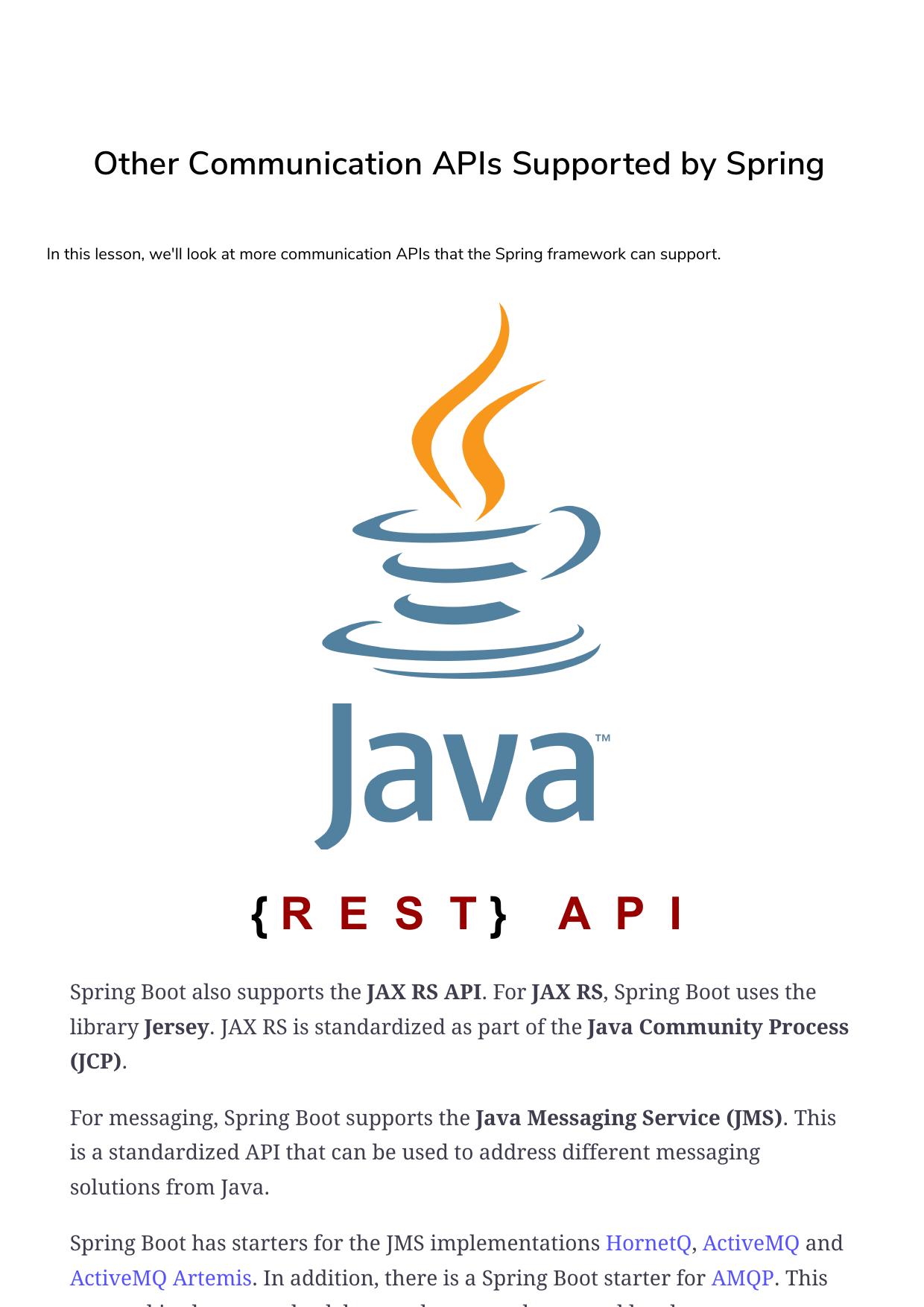 40 Other Communication APIs Supported by Spring by Unknown