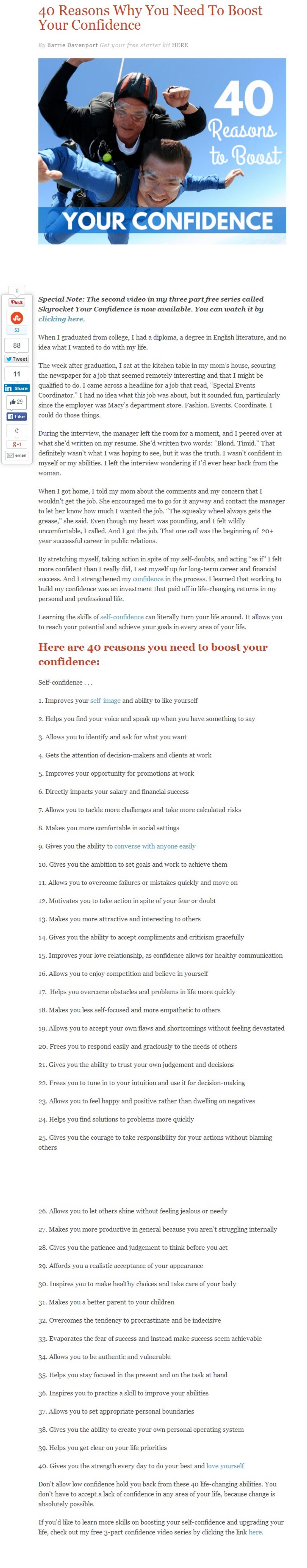 40 Reasons Why You Need To Boost Your Confidence by Unknown