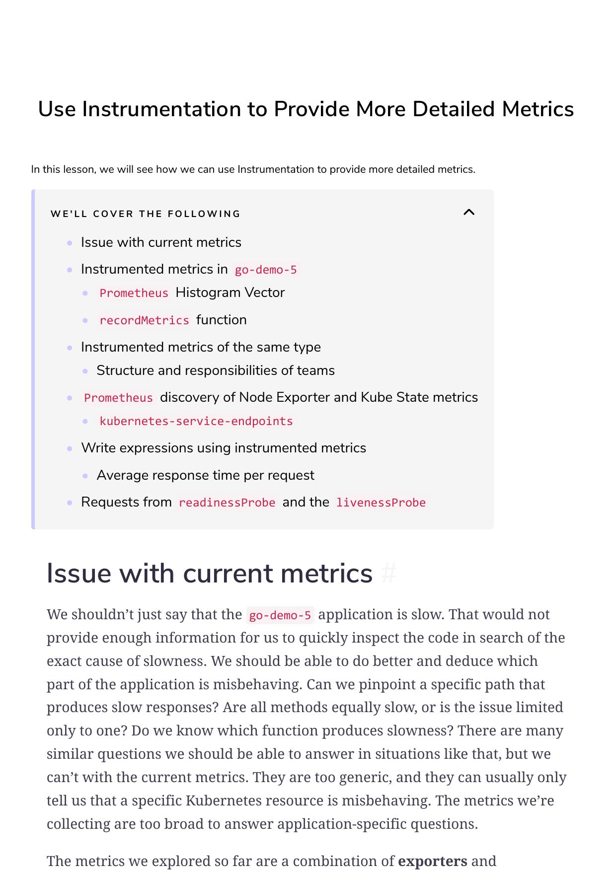 40 Use Instrumentation to Provide More Detailed Metrics by Unknown