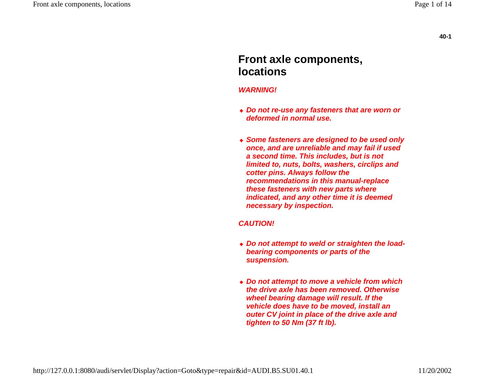 40-1 Front axle components by Unknown
