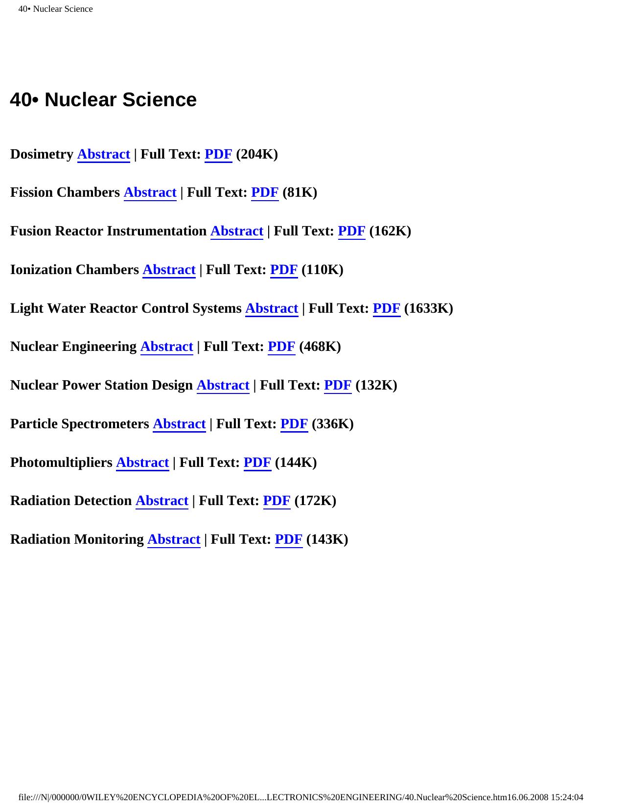 40.Nuclear Science by John G. Webster (Editor)