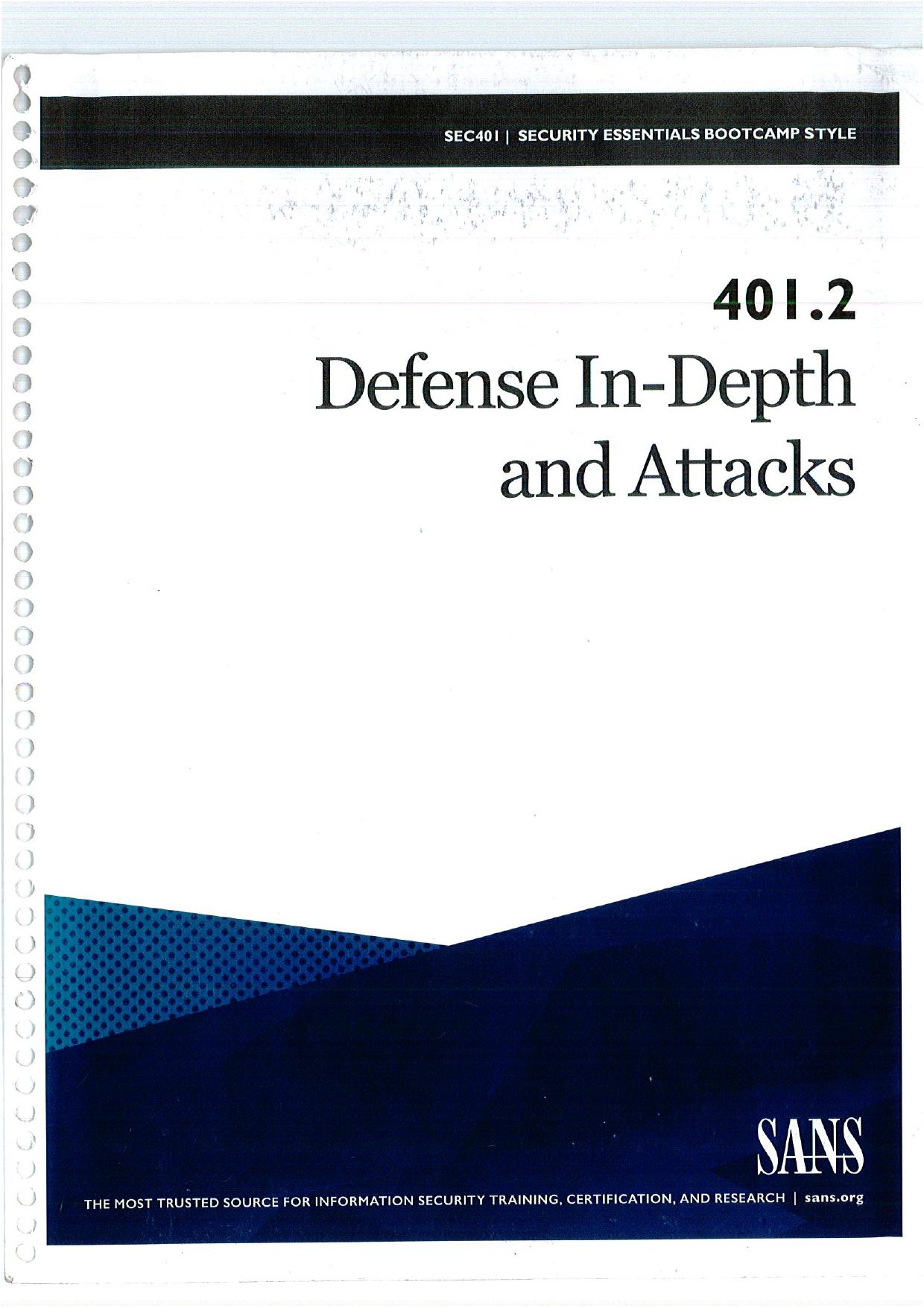 401.2 â Defense-in-Depth and Attacks by Secure Anchor Consulting