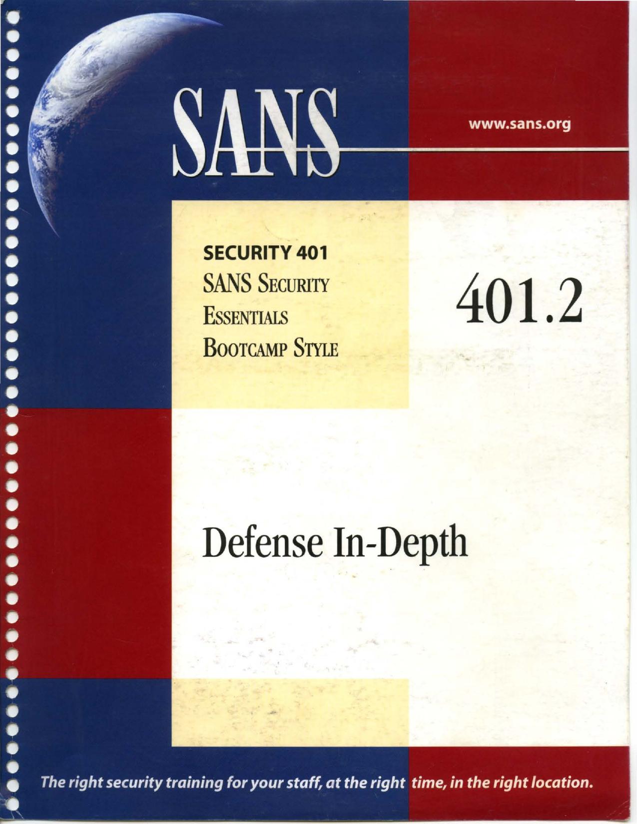 401.2 Defense in Depth by Unknown