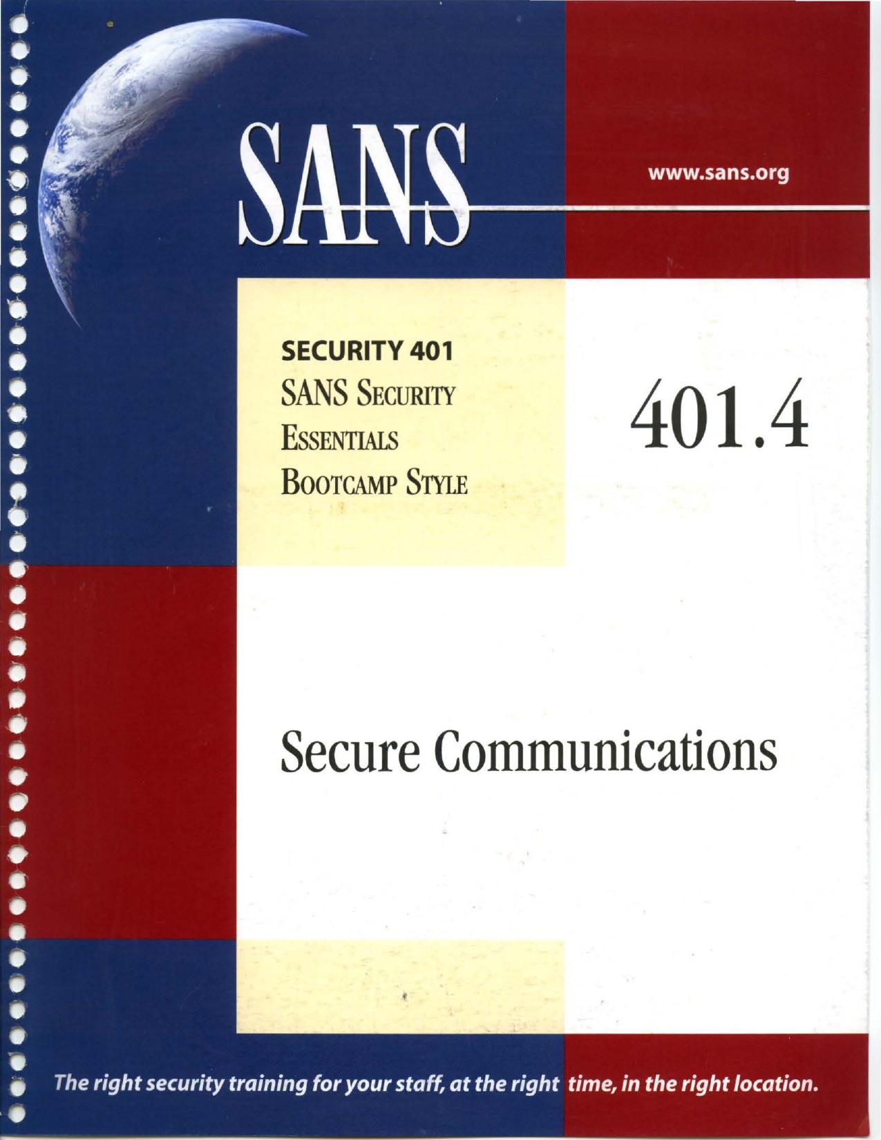 401.4 Secure Communications by Unknown