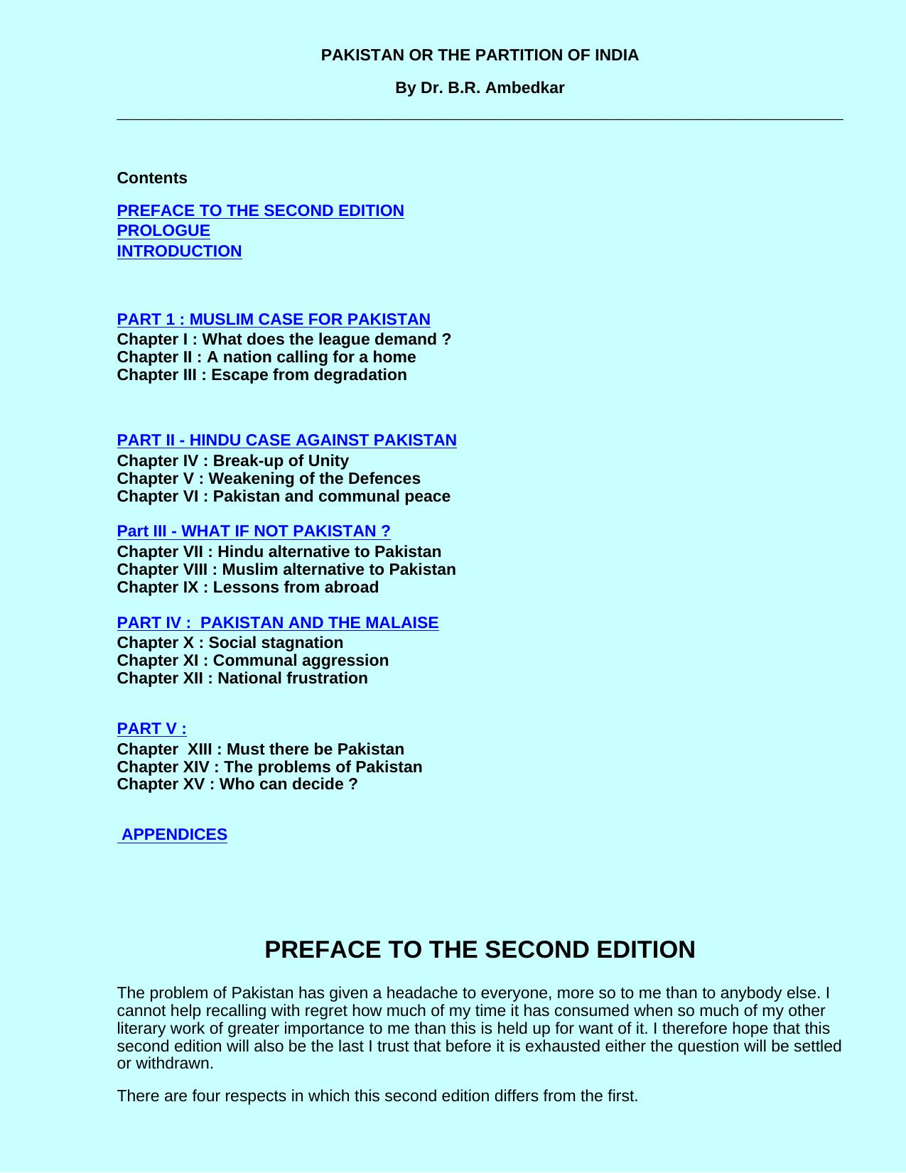 40A.Pakistan or the Partition of India Preface by Pakistan or the Partition of India 2e (1945)