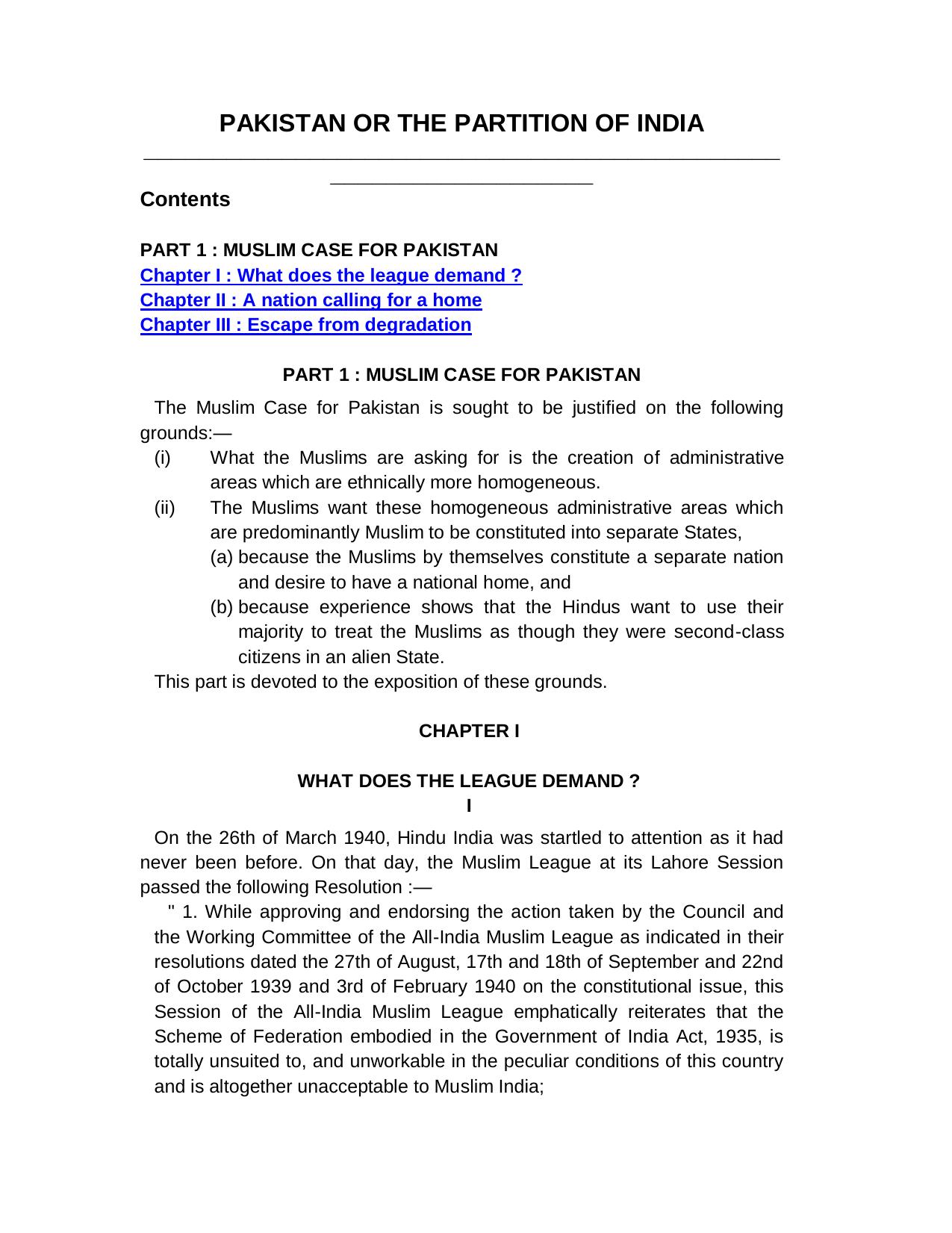 40B.Pakistan or the Partition of India PART I by Ref