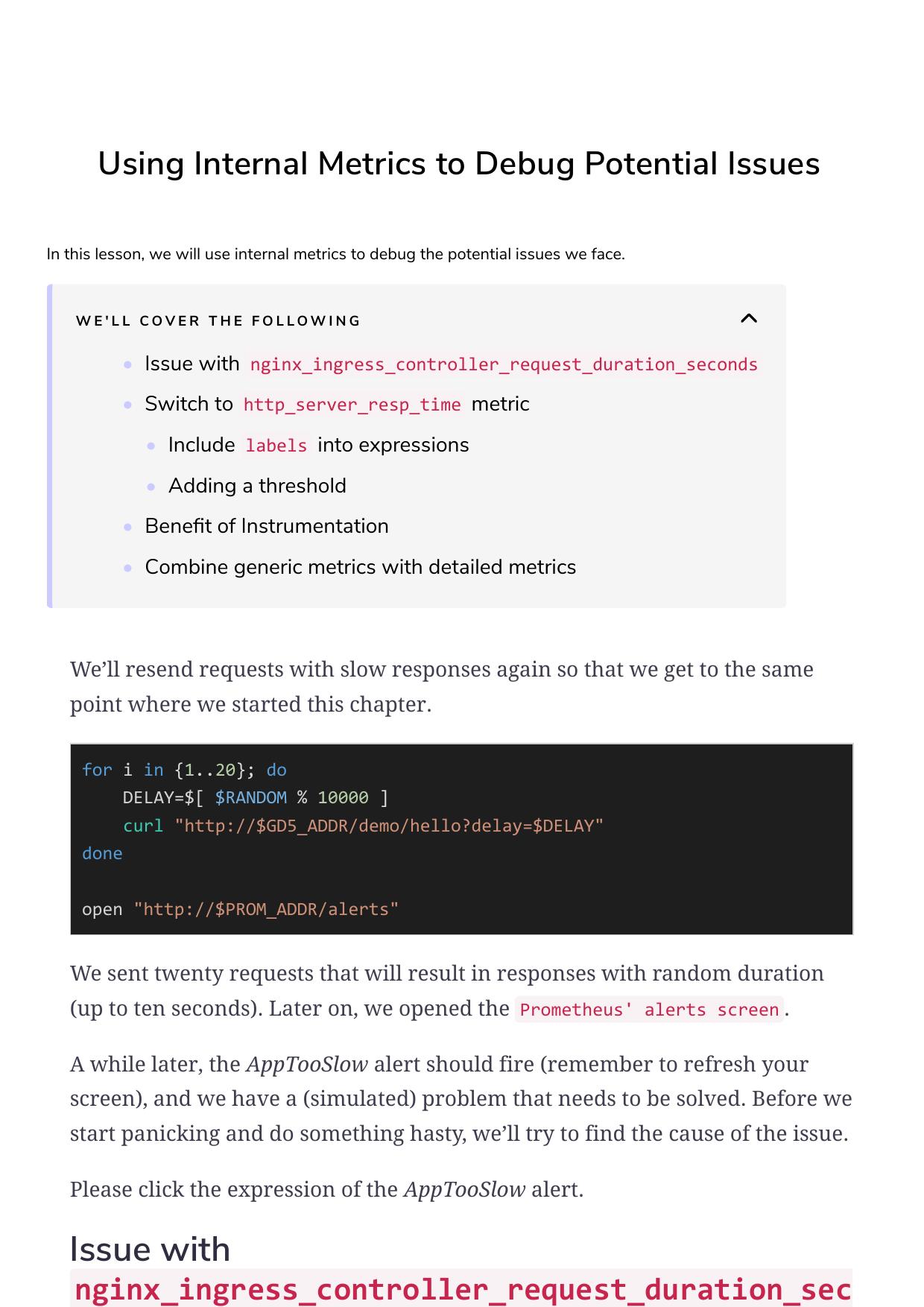 41 Using Internal Metrics to Debug Potential Issues by Unknown