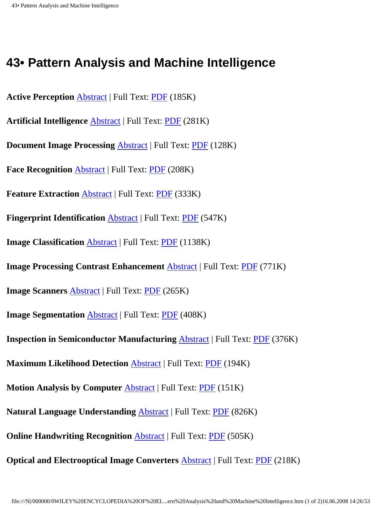 43.Pattern Analysis and Machine Intelligence by John G. Webster (Editor)